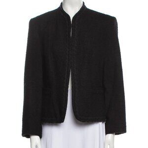 Oscar de la Renta sz 6 black 100% wool tweed blazer - summer 2008 collection